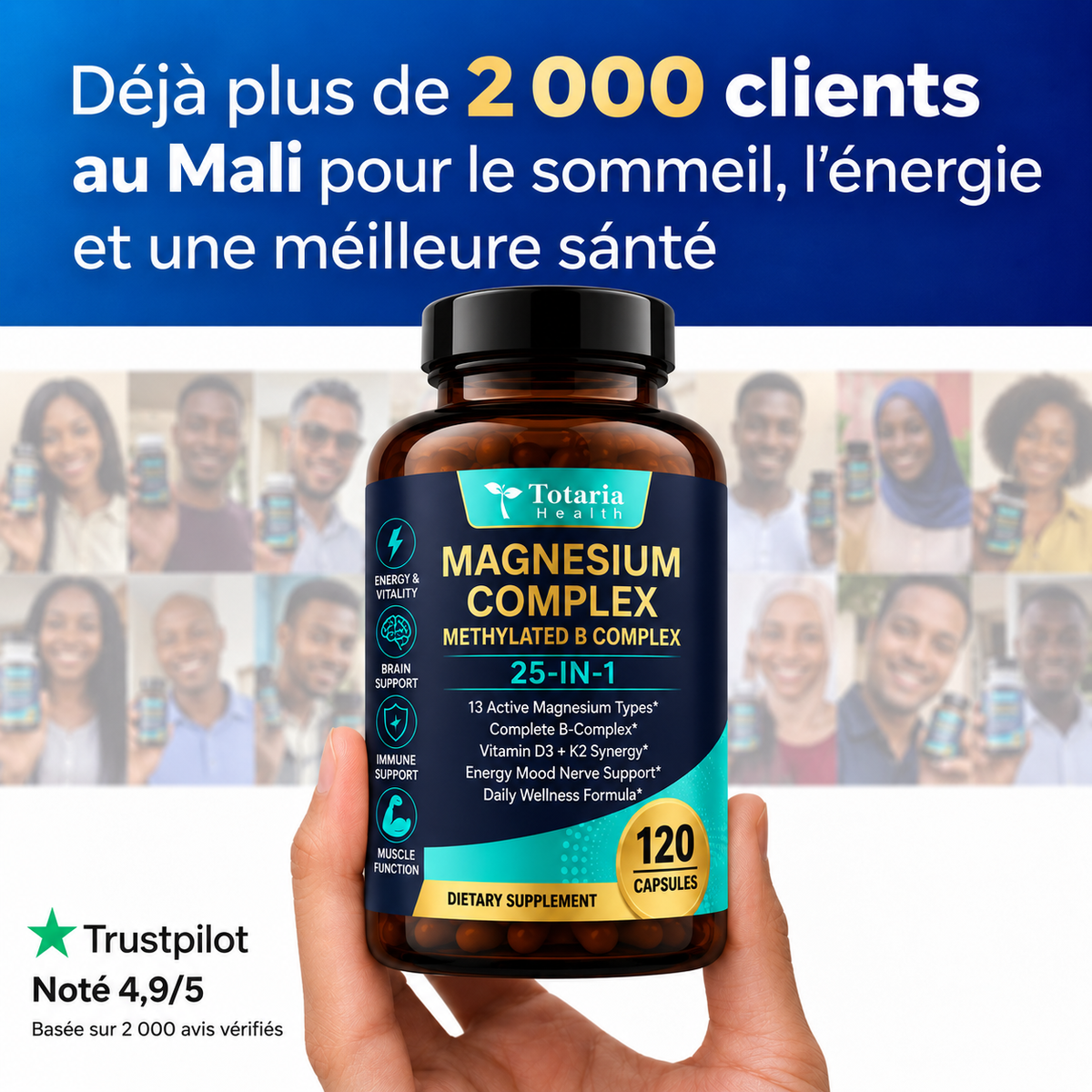 Totaria Magnesium Complex 25 en 1™ - Gélules au Magnésium