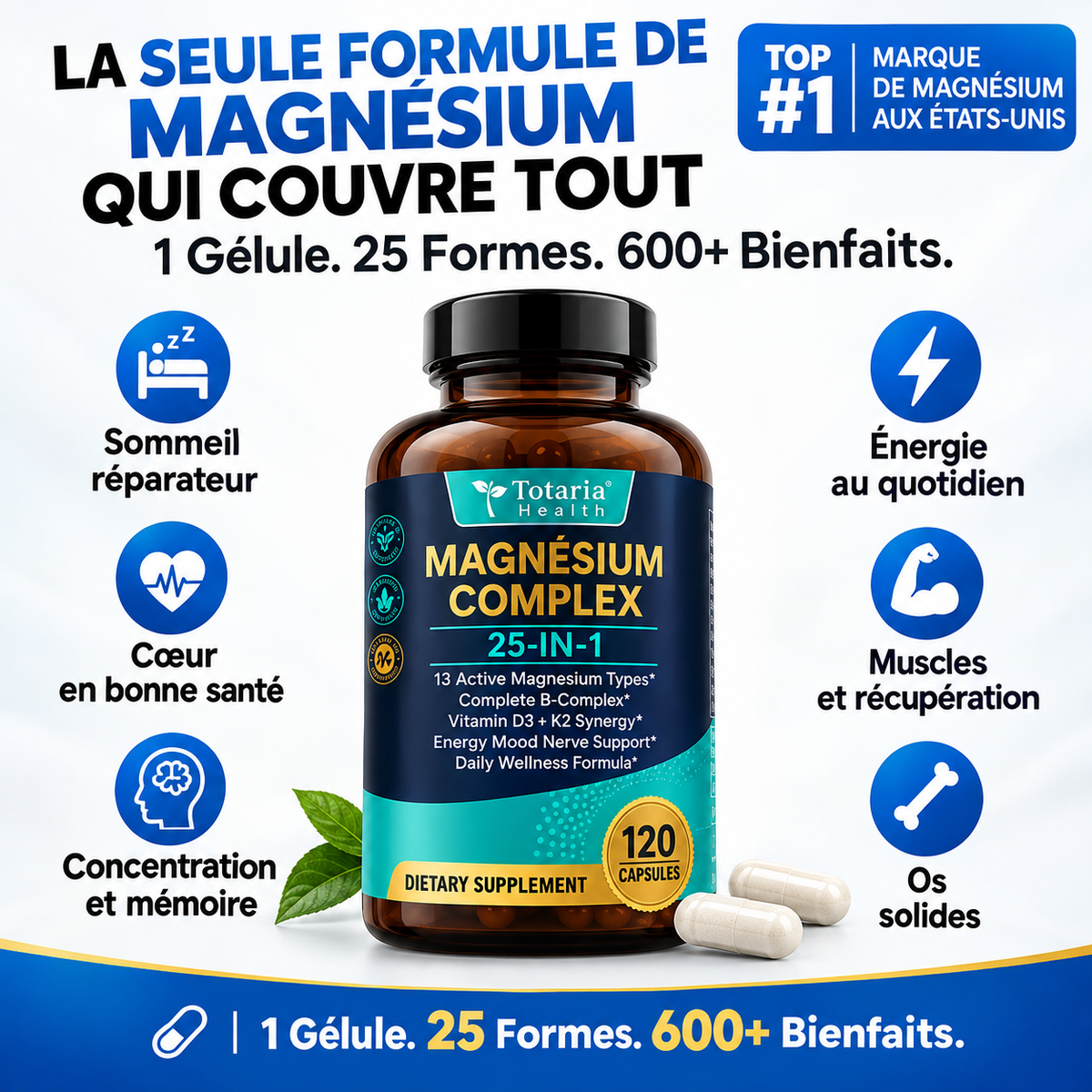 Totaria Magnesium Complex 25 en 1™ - Gélules au Magnésium